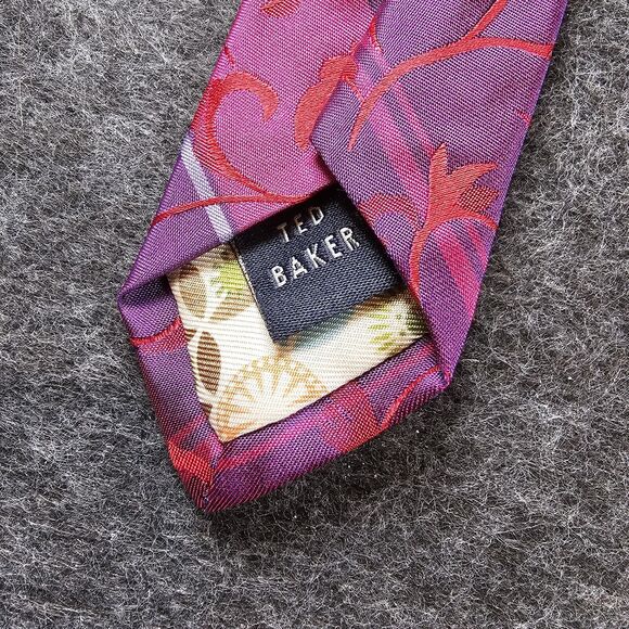 Ted Baker Repp Silk Tie Designer London Luxury USA Stripe 59" Classy Work - Picture 7 of 12